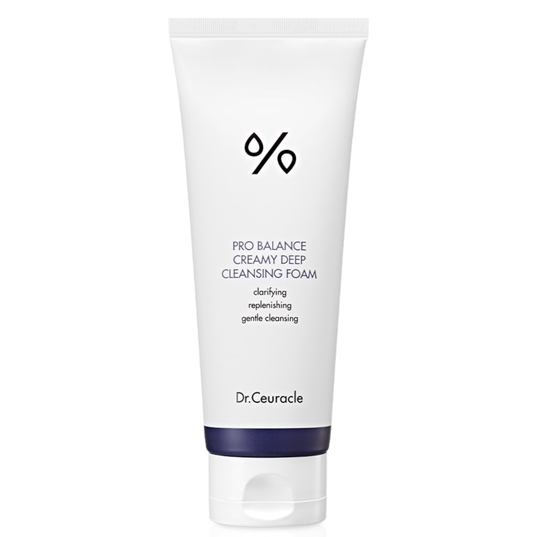 Dr.Ceuracle Pro Balance Creamy Deep Cleansing Foam (150 ml / 5.07 fl. oz.) - Korean Daily Hydrating Facial Wash with 6 Probiotics for Oil & Moisture Balance