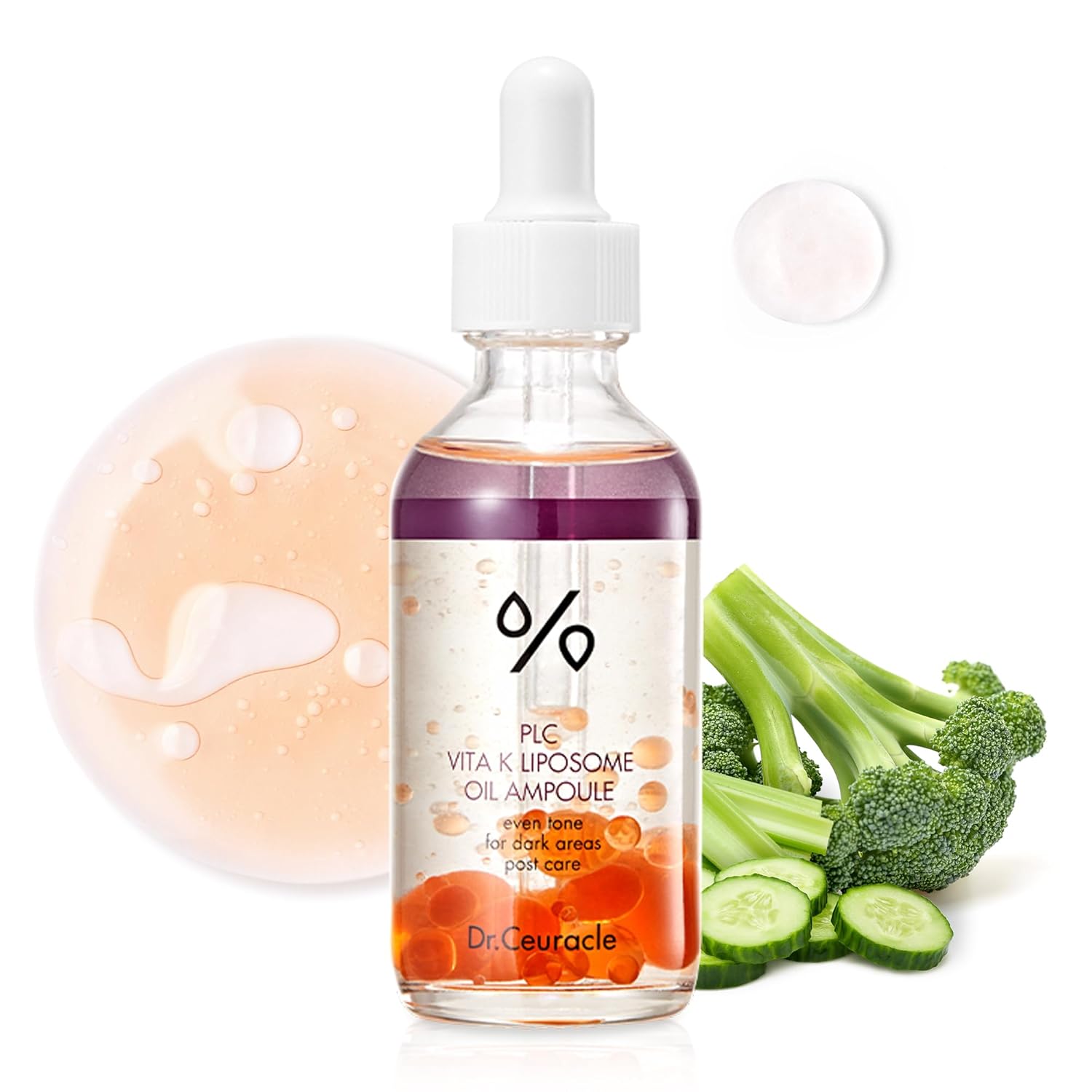 Dr.Ceuracle by leegeehaam PLC Vita K Liposome Oil Ampoule (50 ml / 1.69 fl. oz.) - Korean Vitamin K Facial Glowing Serum for Uneven Skin Tone & Dull Skin